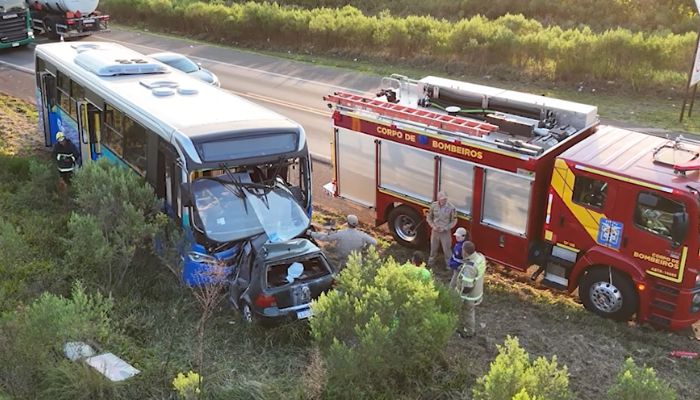Candói - Acidente na BR-277 com ônibus da prefeitura de Piracicaba deixa um morto